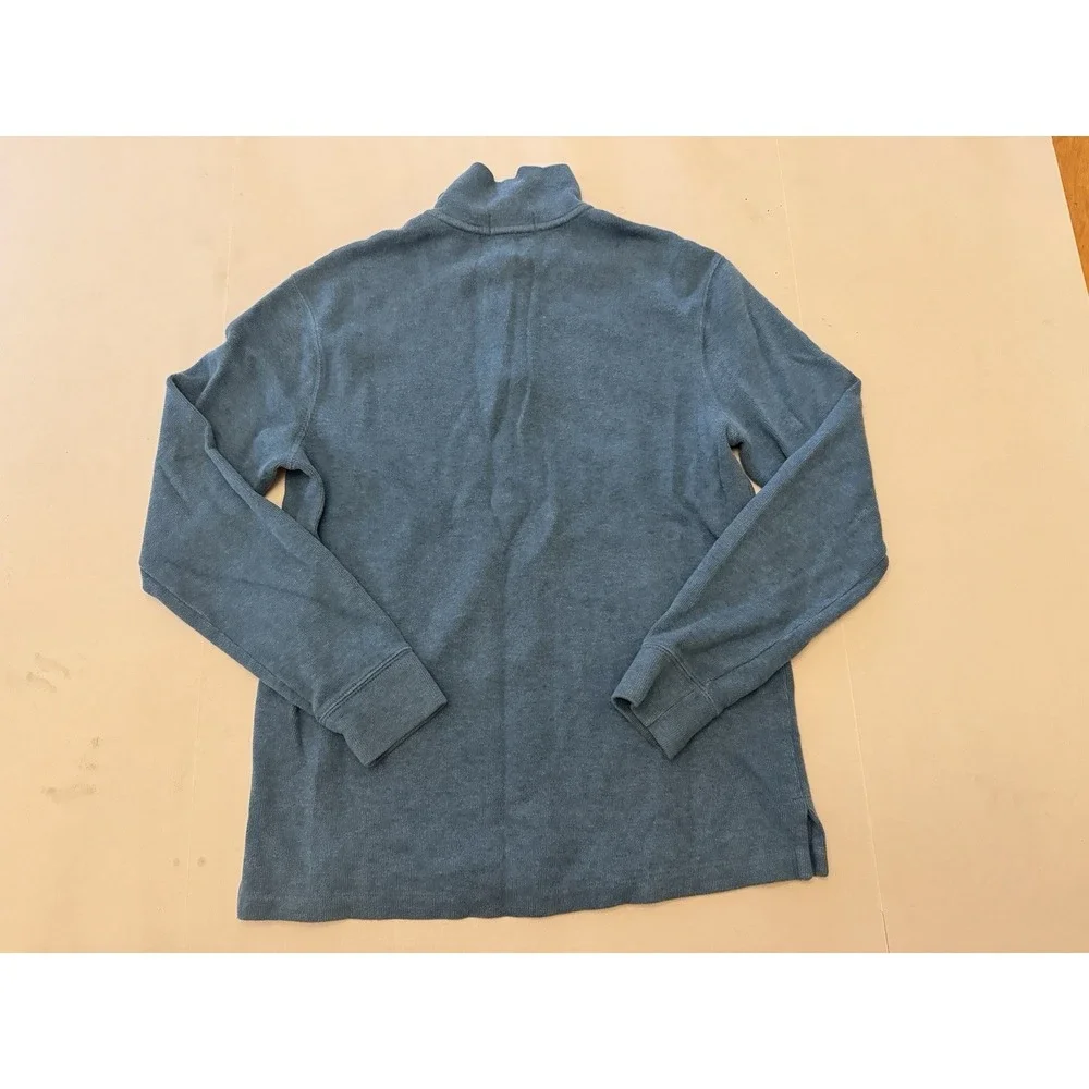 Polo Ralph Lauren Sweater Mens Medium Blue Quarter Zip Pullover‎ Preppy Casual